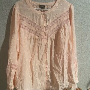Torrid Orange Buttoned‎ Blouse with Peter Pan Collar